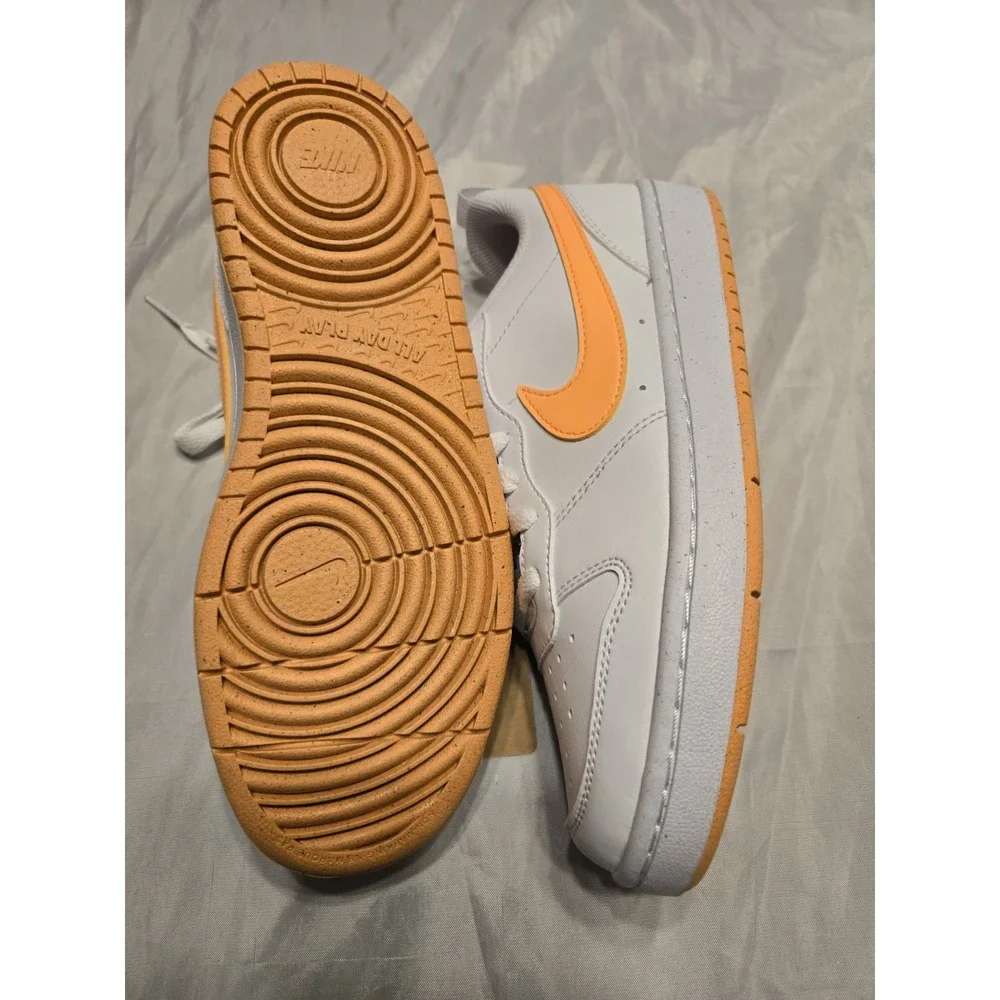 Nike Court Borough Low Recraft 5.5Y Orange/White‎ Sneakers Shoes NEW Hot Colors!